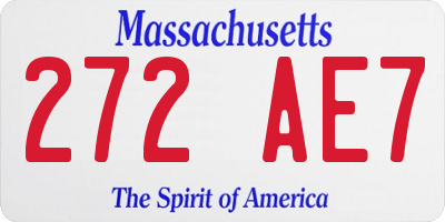 MA license plate 272AE7