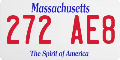 MA license plate 272AE8