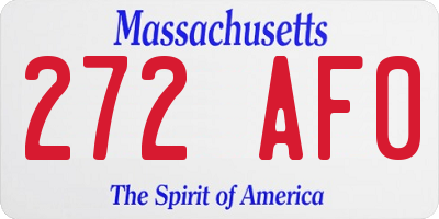 MA license plate 272AF0