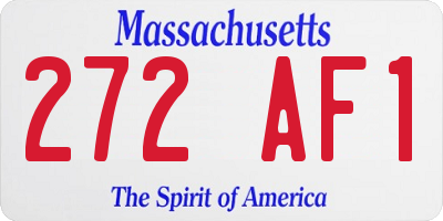 MA license plate 272AF1