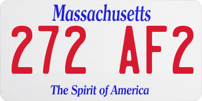 MA license plate 272AF2