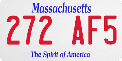 MA license plate 272AF5