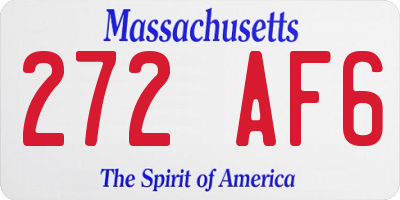 MA license plate 272AF6