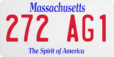 MA license plate 272AG1