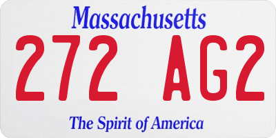 MA license plate 272AG2