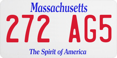 MA license plate 272AG5