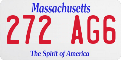 MA license plate 272AG6