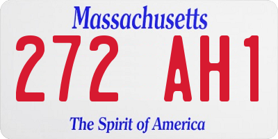 MA license plate 272AH1