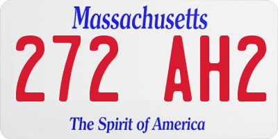 MA license plate 272AH2