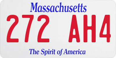 MA license plate 272AH4