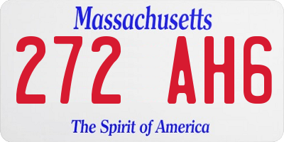 MA license plate 272AH6
