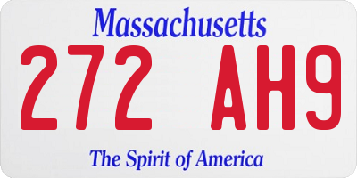 MA license plate 272AH9