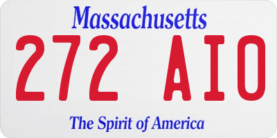 MA license plate 272AI0