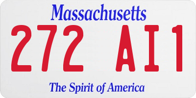 MA license plate 272AI1