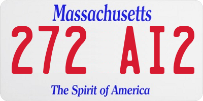 MA license plate 272AI2