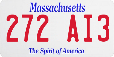 MA license plate 272AI3