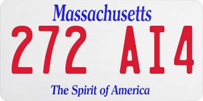 MA license plate 272AI4