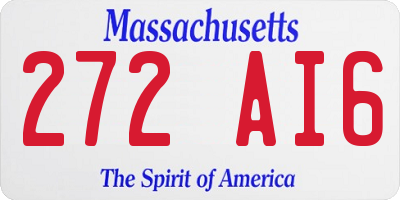 MA license plate 272AI6