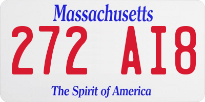 MA license plate 272AI8