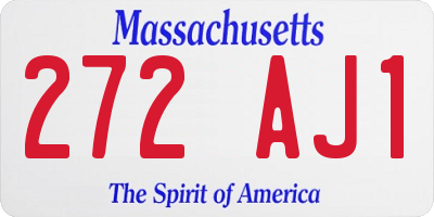 MA license plate 272AJ1
