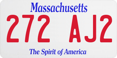 MA license plate 272AJ2