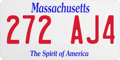 MA license plate 272AJ4