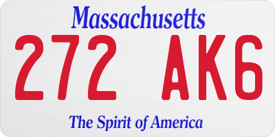 MA license plate 272AK6