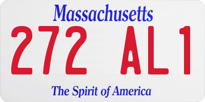 MA license plate 272AL1