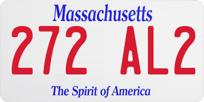 MA license plate 272AL2