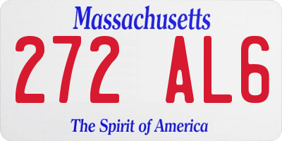 MA license plate 272AL6