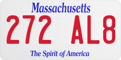MA license plate 272AL8