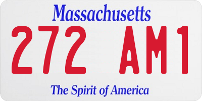 MA license plate 272AM1