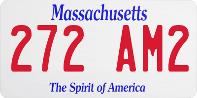 MA license plate 272AM2