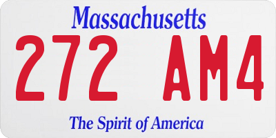 MA license plate 272AM4