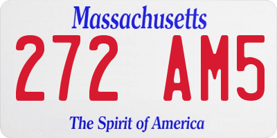 MA license plate 272AM5