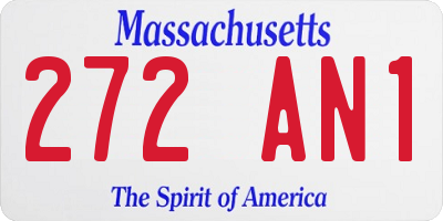 MA license plate 272AN1