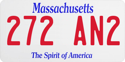 MA license plate 272AN2