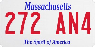 MA license plate 272AN4