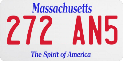 MA license plate 272AN5