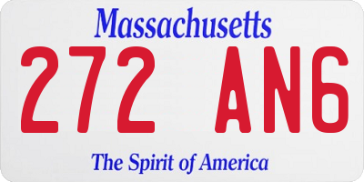 MA license plate 272AN6