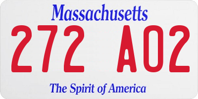 MA license plate 272AO2