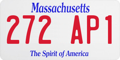 MA license plate 272AP1