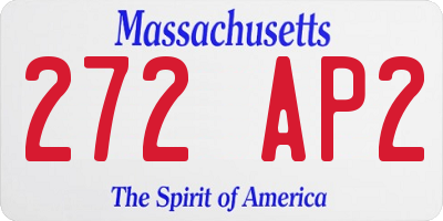 MA license plate 272AP2