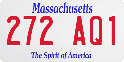 MA license plate 272AQ1
