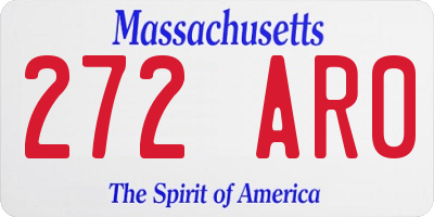MA license plate 272AR0