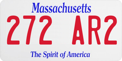 MA license plate 272AR2