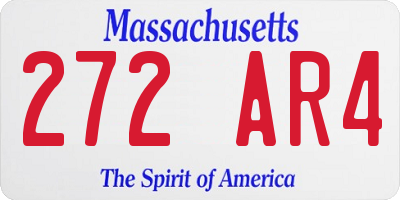 MA license plate 272AR4