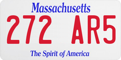 MA license plate 272AR5