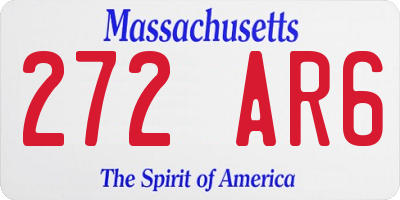 MA license plate 272AR6