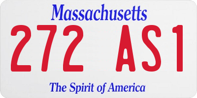 MA license plate 272AS1